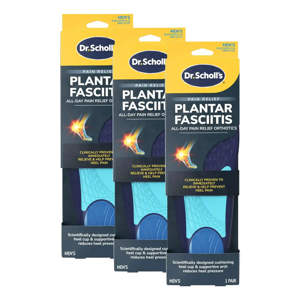 Plantar Fasciitis All-Day Pain Relief Orthotics (3 Pack)